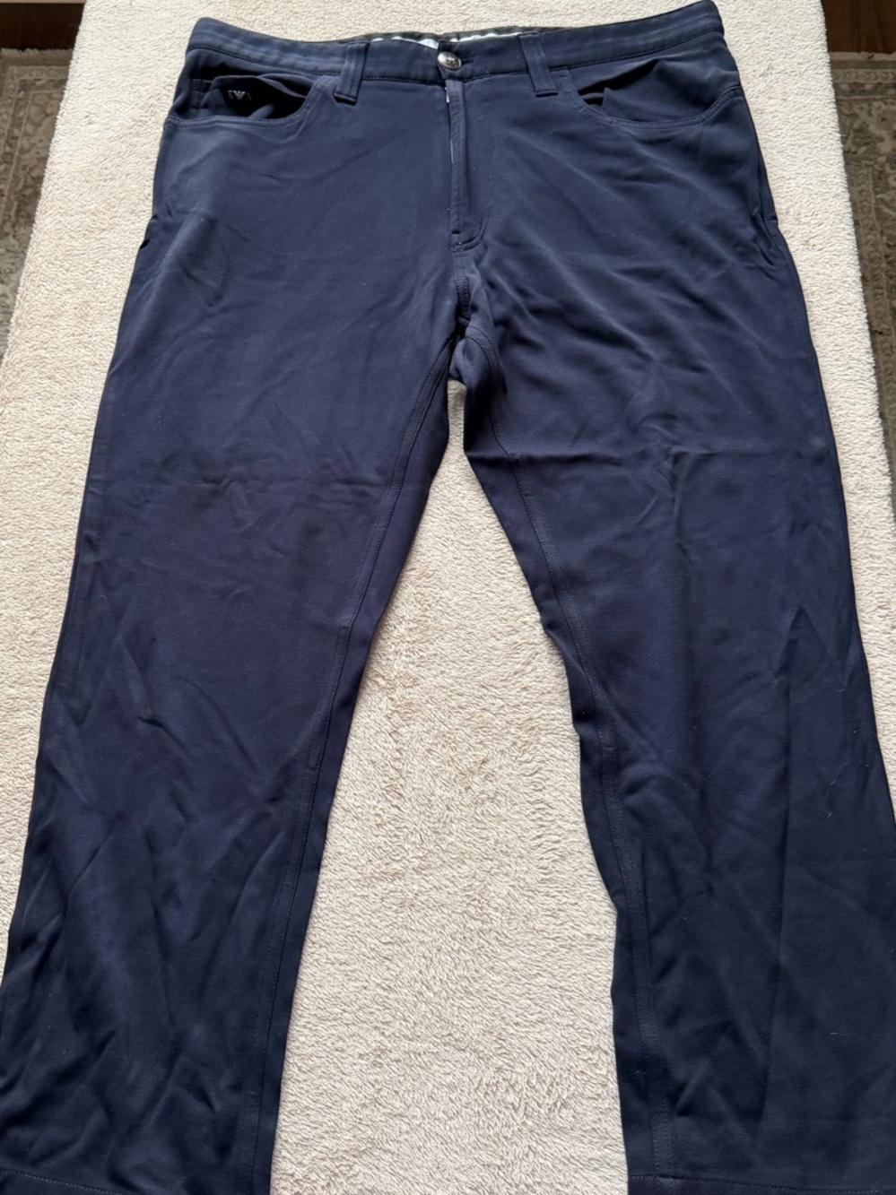 Emporio Armani Men's Navy Stretch Tech Pants 36 x 30